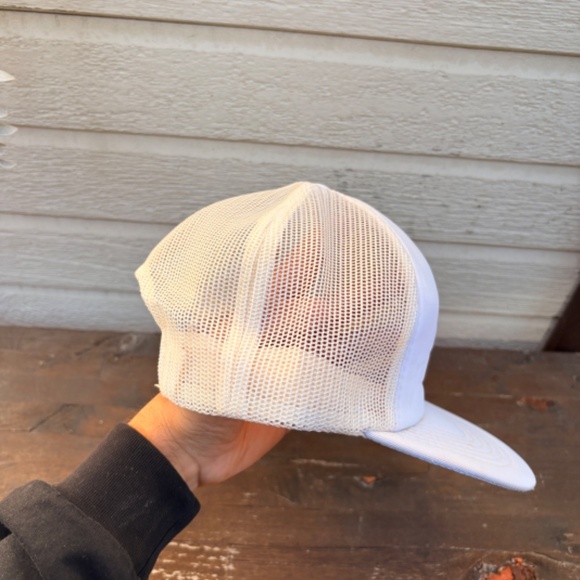 vintage ESSO gas no trouble trucker hat mesh white snapback - Picture 2 of 4